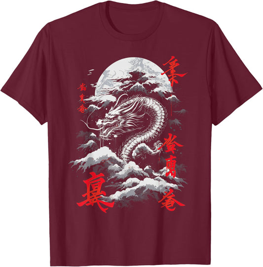 Japanese Japanese Asia Artwork manga T-Shirt - T-Shirt | Maroon