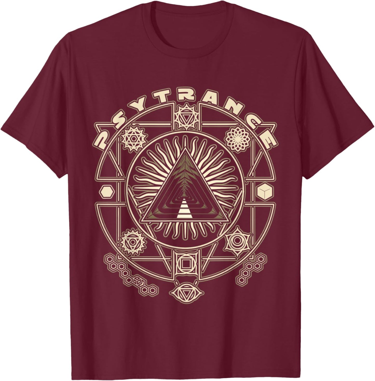 Psytrance Goa Psy Techno Rave Raver Festival T-Shirt - T-Shirt | Maroon