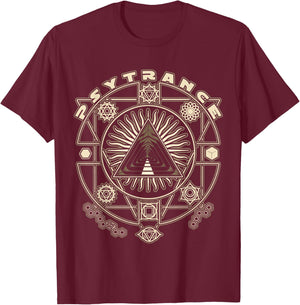 Psytrance Goa Psy Techno Rave Raver Festival T-Shirt - T-Shirt | Maroon