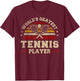 Worlds Okayest Tennis Player Retro Tennis T-Shirt - T-Shirt | Maroon