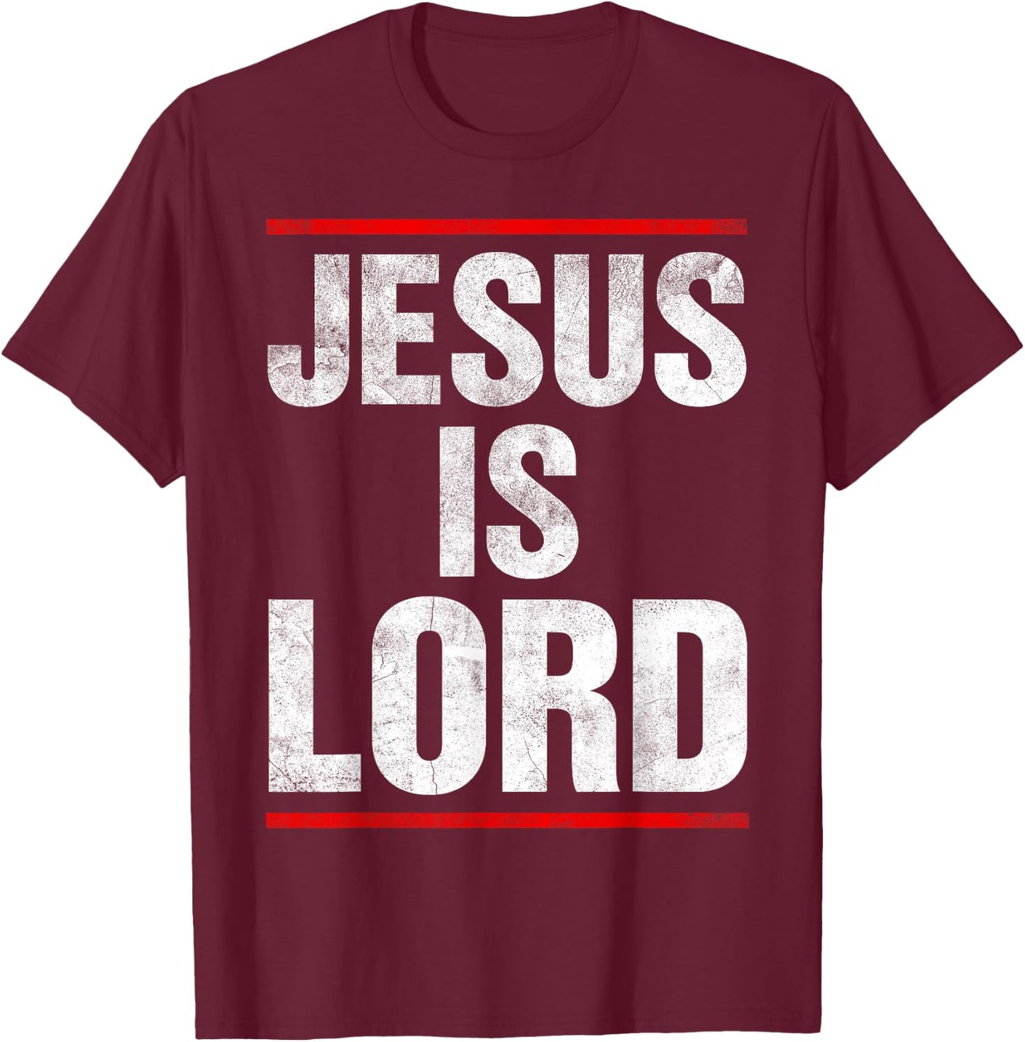 Jesus Is Lord Retro Vintage T-Shirt - T-Shirt | Maroon
