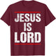 Jesus Is Lord Retro Vintage T-Shirt - T-Shirt | Maroon