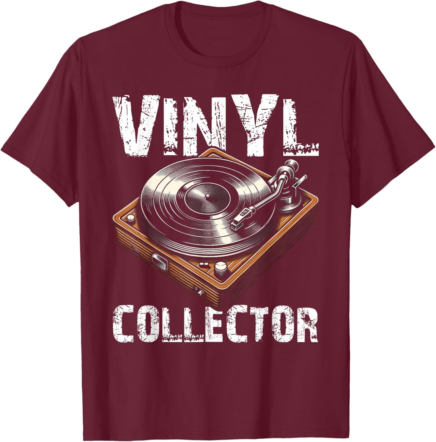 Retro Vinyl Record Music Player Lover Vinyl Record Collector T-Shirt - T-Shirt | Maroon