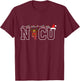 Cute Santa Hat Reindeer Christmas Light Xmas NICU Nurse Cool T-Shirt - T-Shirt | Maroon