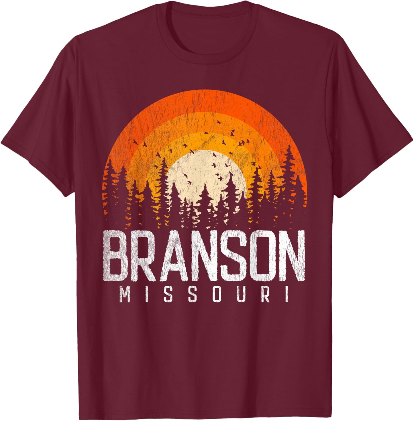 Branson Missouri MO Shirt Retro Vintage T-Shirt - T-Shirt | Maroon