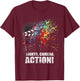 Lights Camera Action Movie Director Movie Clapper Board T-Shirt - T-Shirt | Maroon