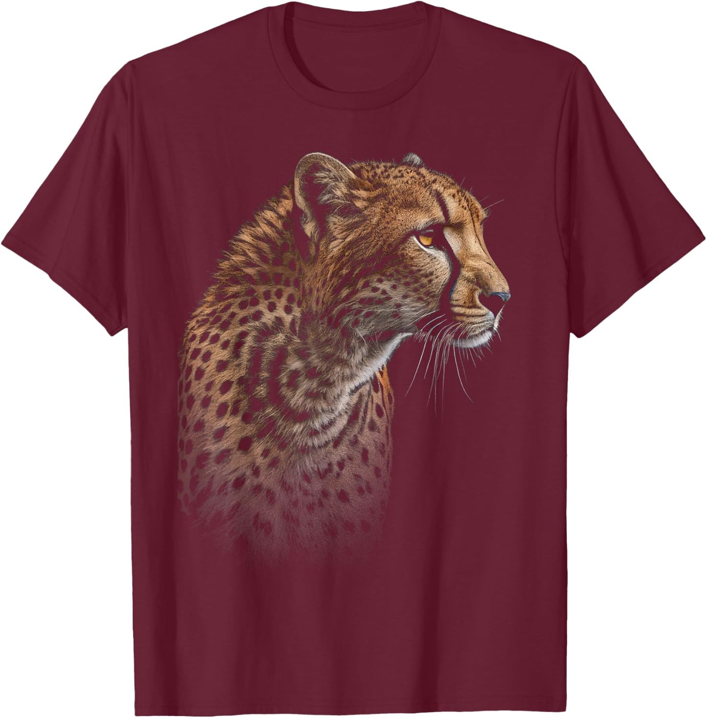 Leopard Cheetah Tiger Leopard Face Lion Cat T-Shirt - T-Shirt | Maroon