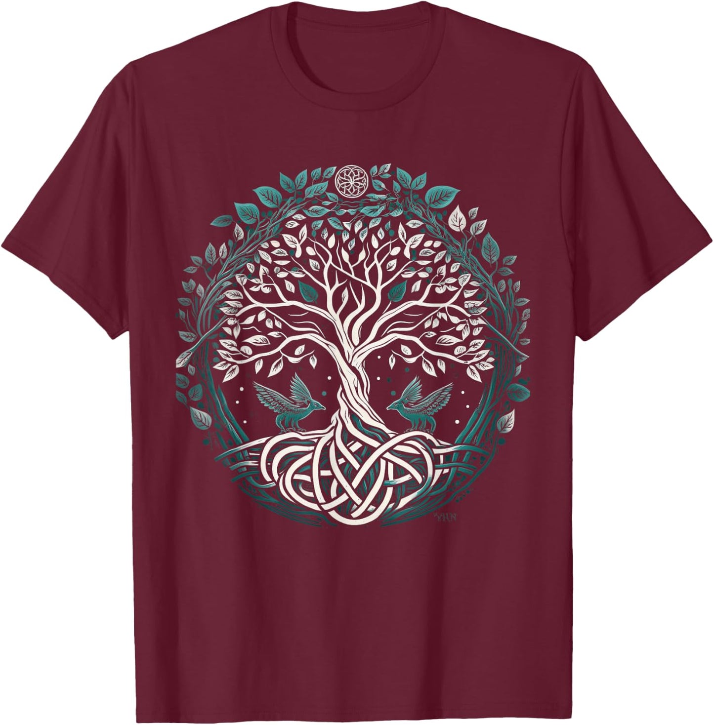 Tree of Life Viking Midgard Thor Walhalla T-Shirt - T-Shirt | Maroon