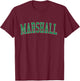 Vintage Marshall TX Distressed Green Varsity Style T-Shirt - T-Shirt | Maroon