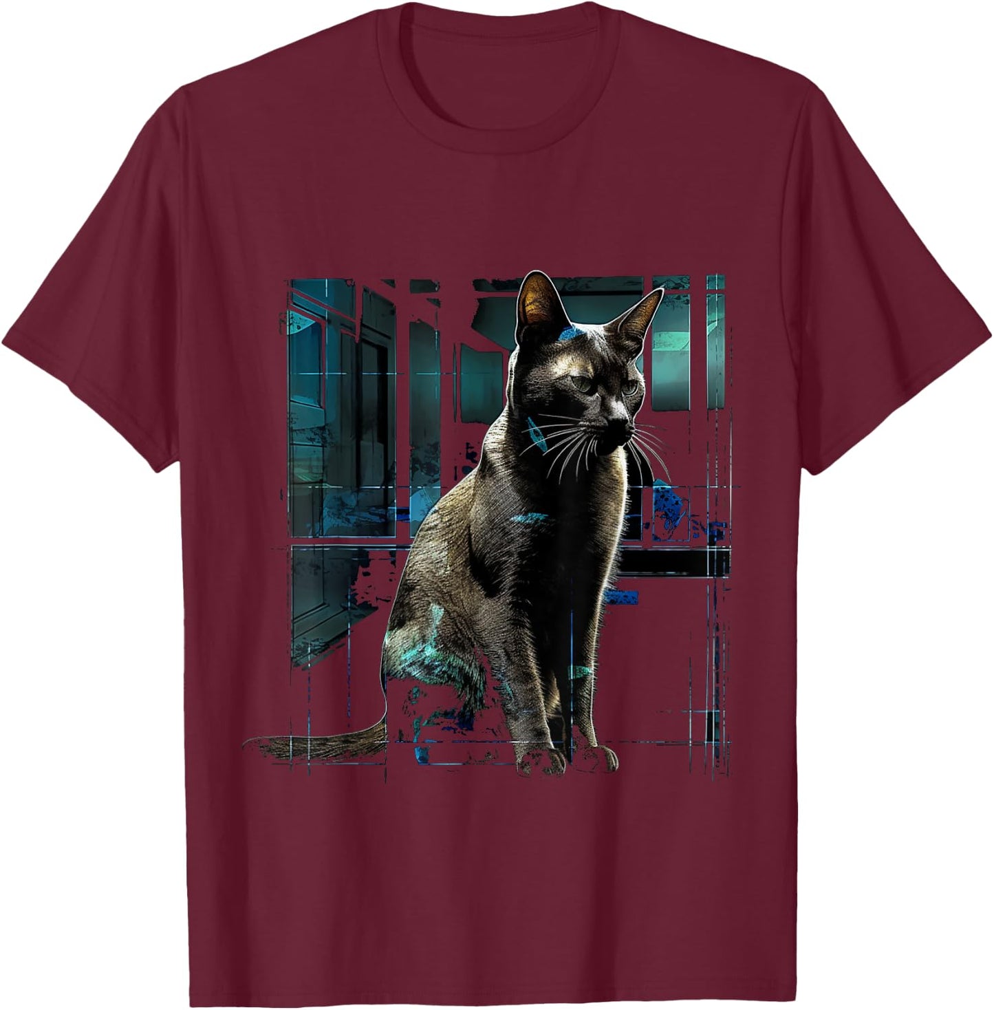Cat Artwork - Cat Motif Animal Cat Women Kids T-Shirt - T-Shirt | Maroon