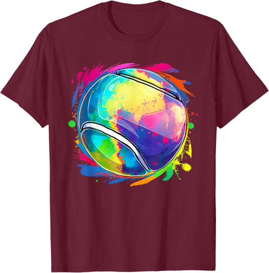 Tie Dye Tennis Funny Tennis Lovers Men Women Boys Kids T-Shirt - T-Shirt | Maroon