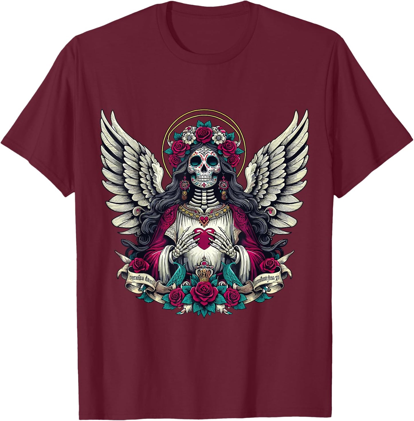 Santa Muerte T-Shirt - T-Shirt | Maroon