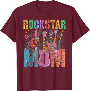 Funny ROCKSTAR MOM Rockin' Mommy Squad Mama Birthday T-Shirt - T-Shirt | Maroon