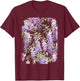 Wisteria Flower Bouquet Plant Lover Floral Pattern Design T-Shirt - T-Shirt | Maroon