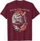 From the Abyss, Traditional Old School Ship & Shark Tattoo T-Shirt - T-Shirt | Maroon