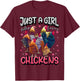Just A Girl Who Loves Chickens Cute Chicken Lover Farmers T-Shirt - T-Shirt | Maroon