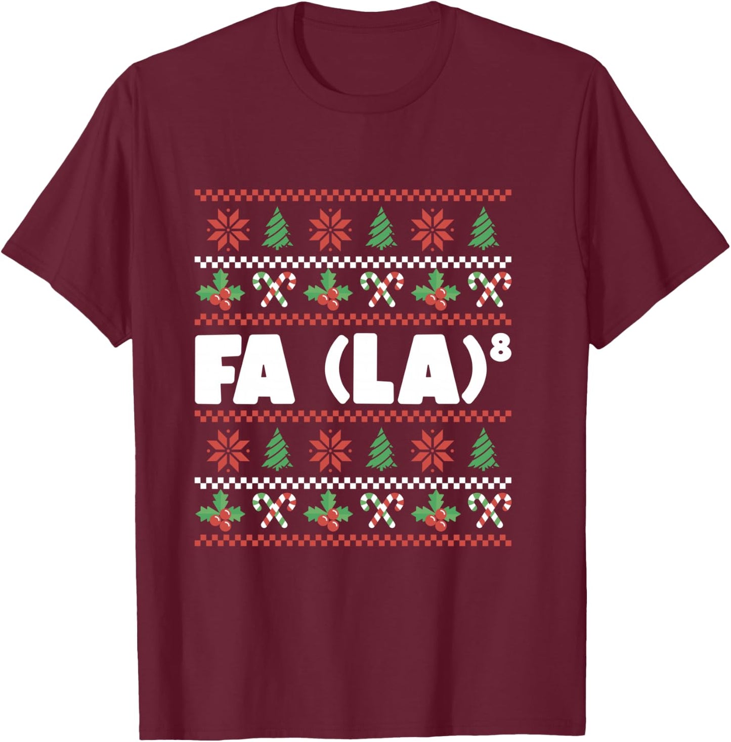 Funny Math Santa Christmas FA (LA)8 For Math Teacher Xmas T-Shirt - T-Shirt | Maroon