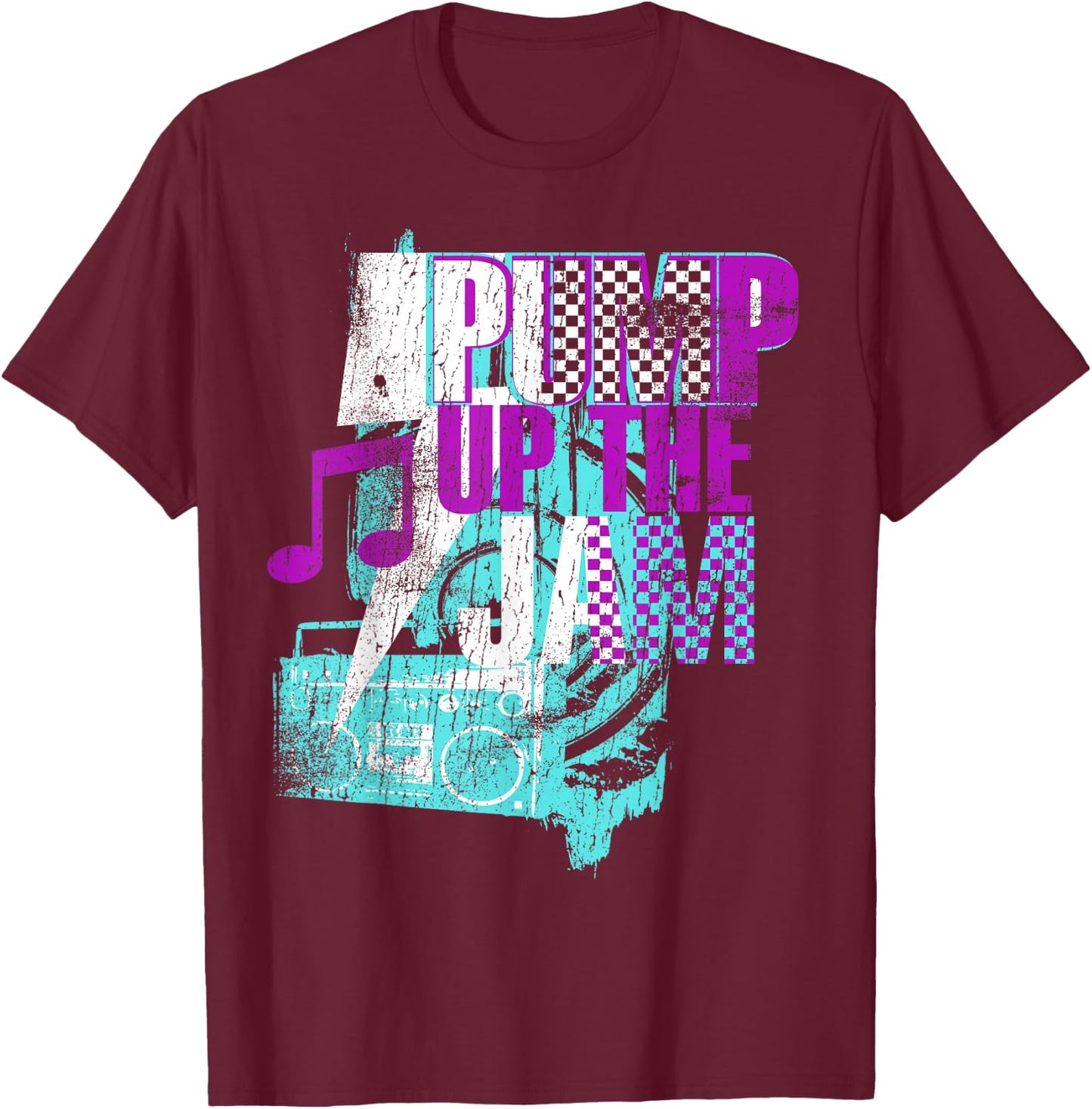 Pump up the jam 90s retro vintage T-Shirt - T-Shirt | Maroon