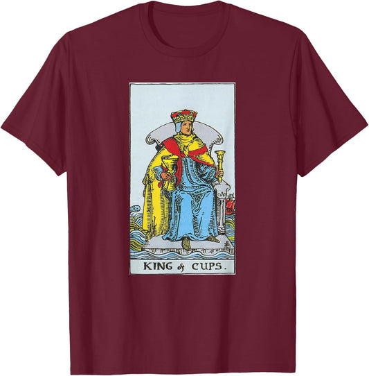 King of Cups Taro Card Shirt King of Cups Tarot T-Shirt - T-Shirt | Maroon