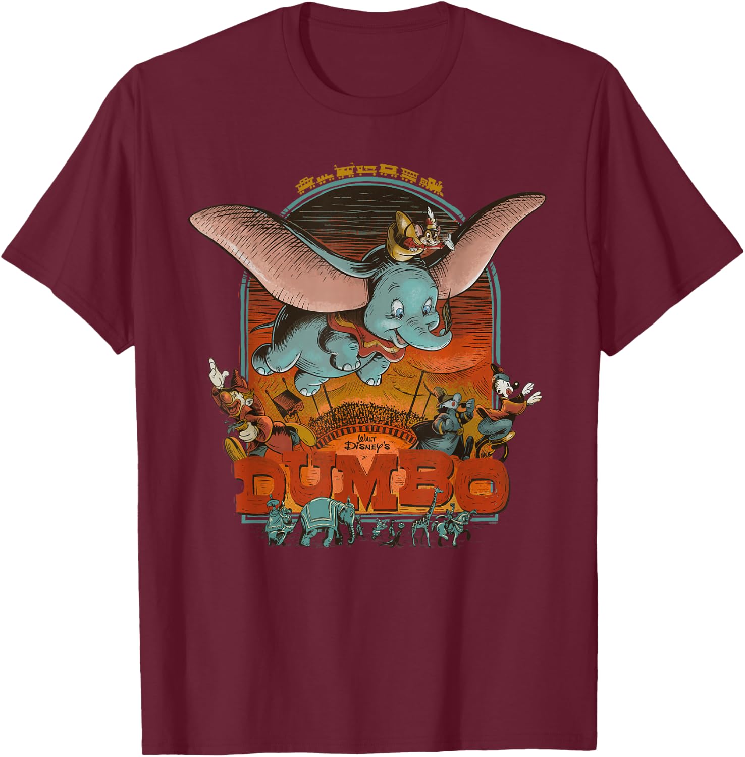 Disney 100 Anniversary Dumbo Artists Series D100 T-Shirt - T-Shirt | Maroon