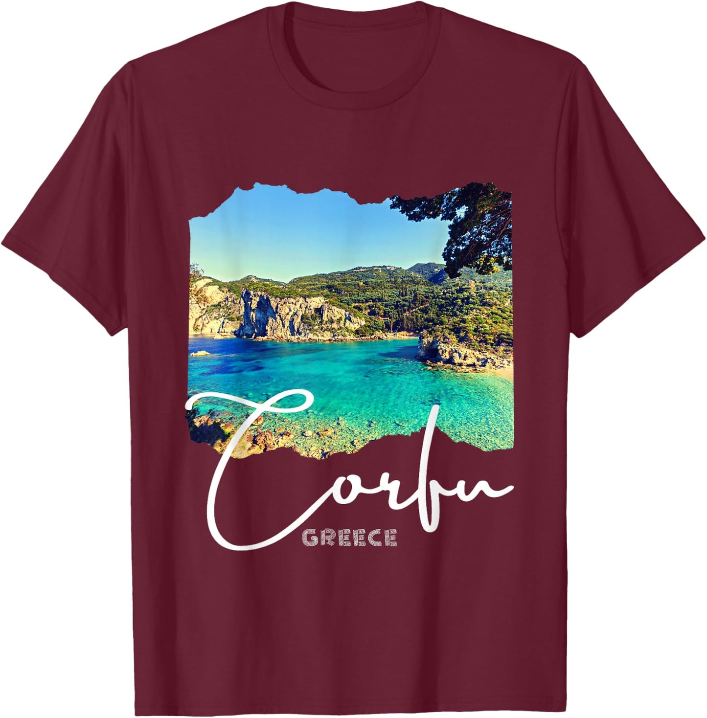 Corfu Island Greece Corfu T-Shirt - T-Shirt | Maroon