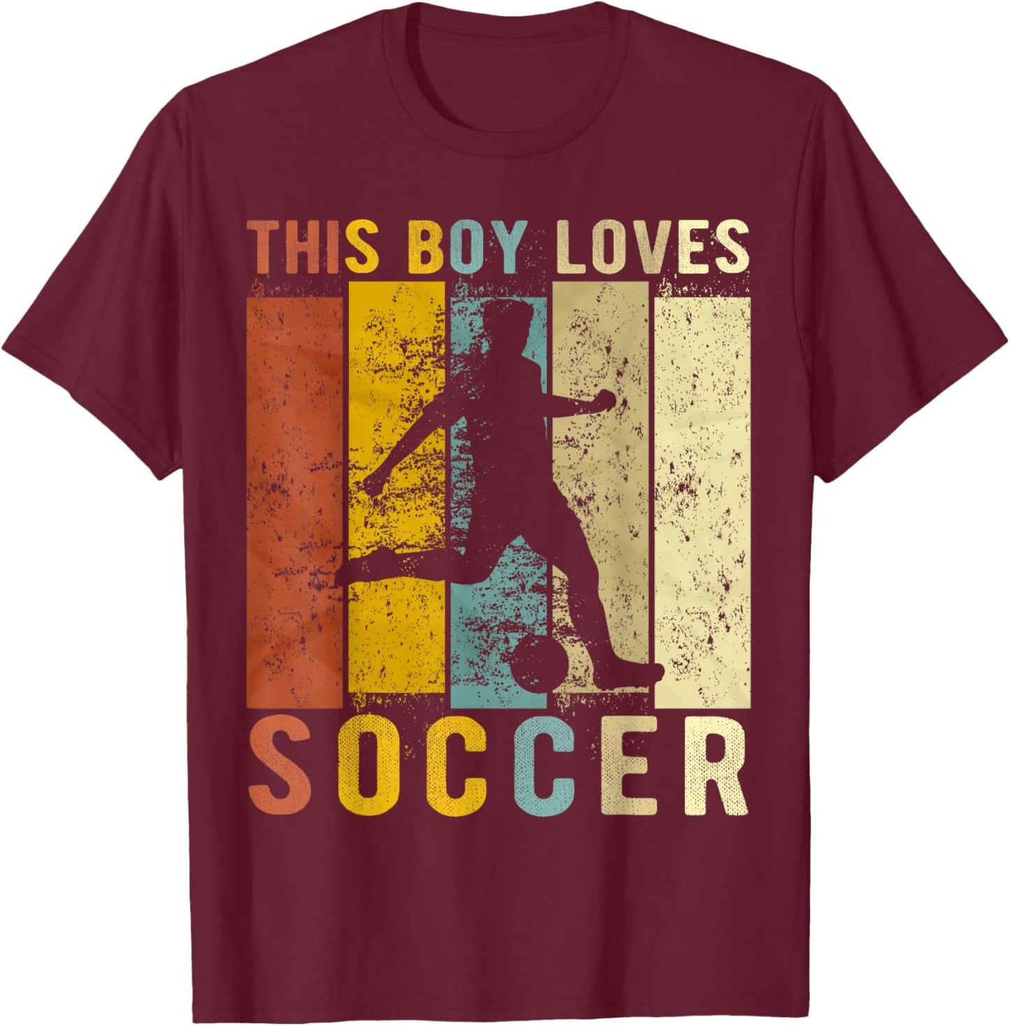 This Boy Loves Soccer Boys Soccer T-Shirt - T-Shirt | Maroon