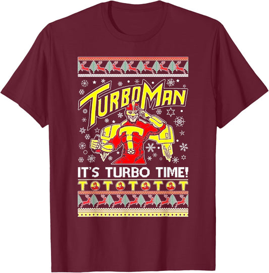 TurboMan It's Turbo Time Ugly T-Shirt - T-Shirt | Maroon