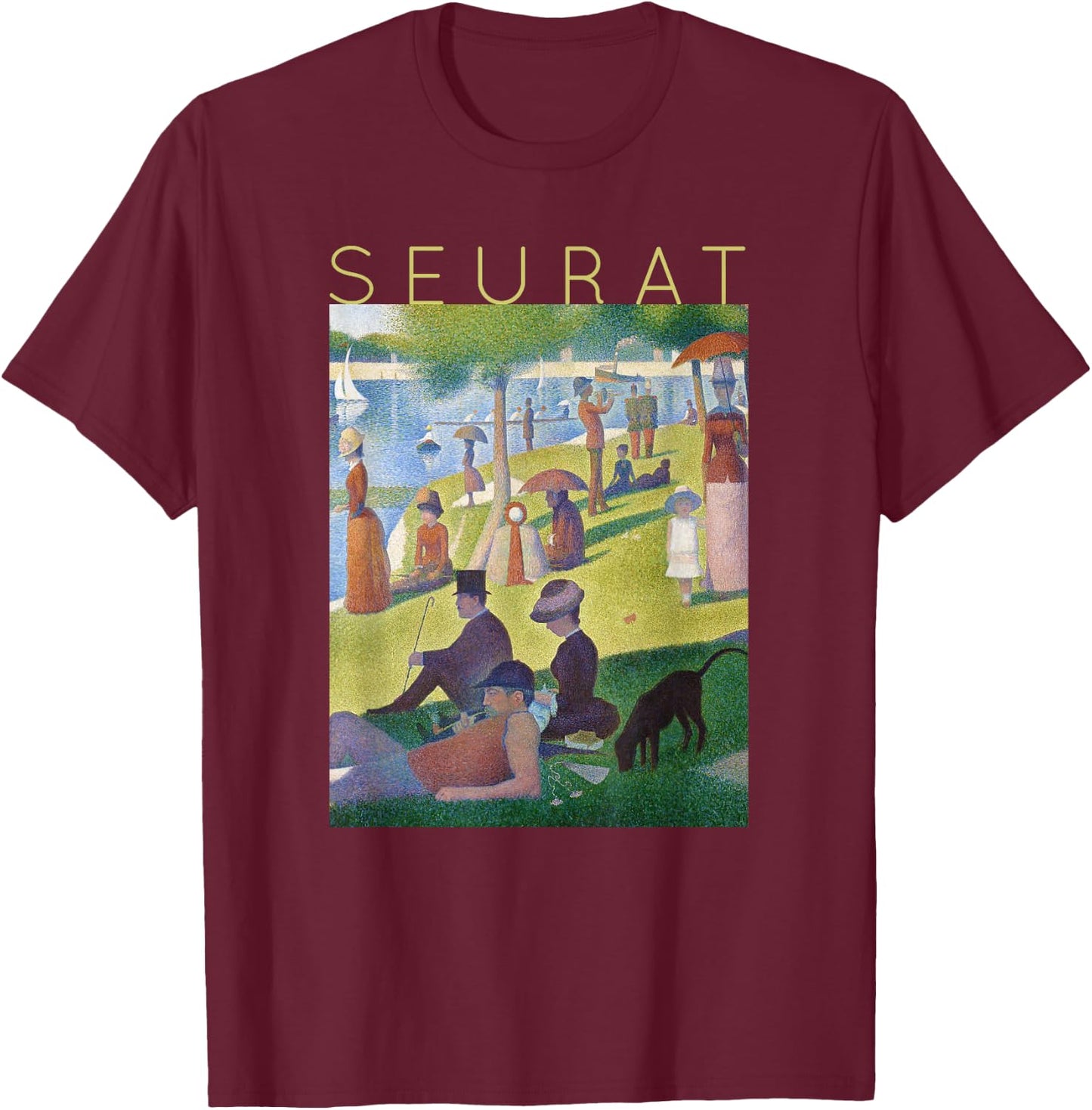 Georges Seurat - A Sunday Afternoon on La Grande Jatte 3 T-Shirt - T-Shirt | Maroon
