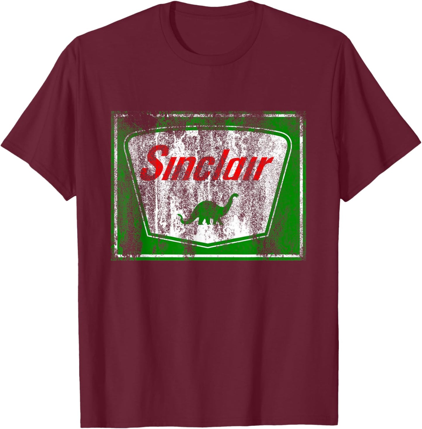 Dinosaur Gas Station Vintage Retro and Kids T-Shirt - T-Shirt | Maroon