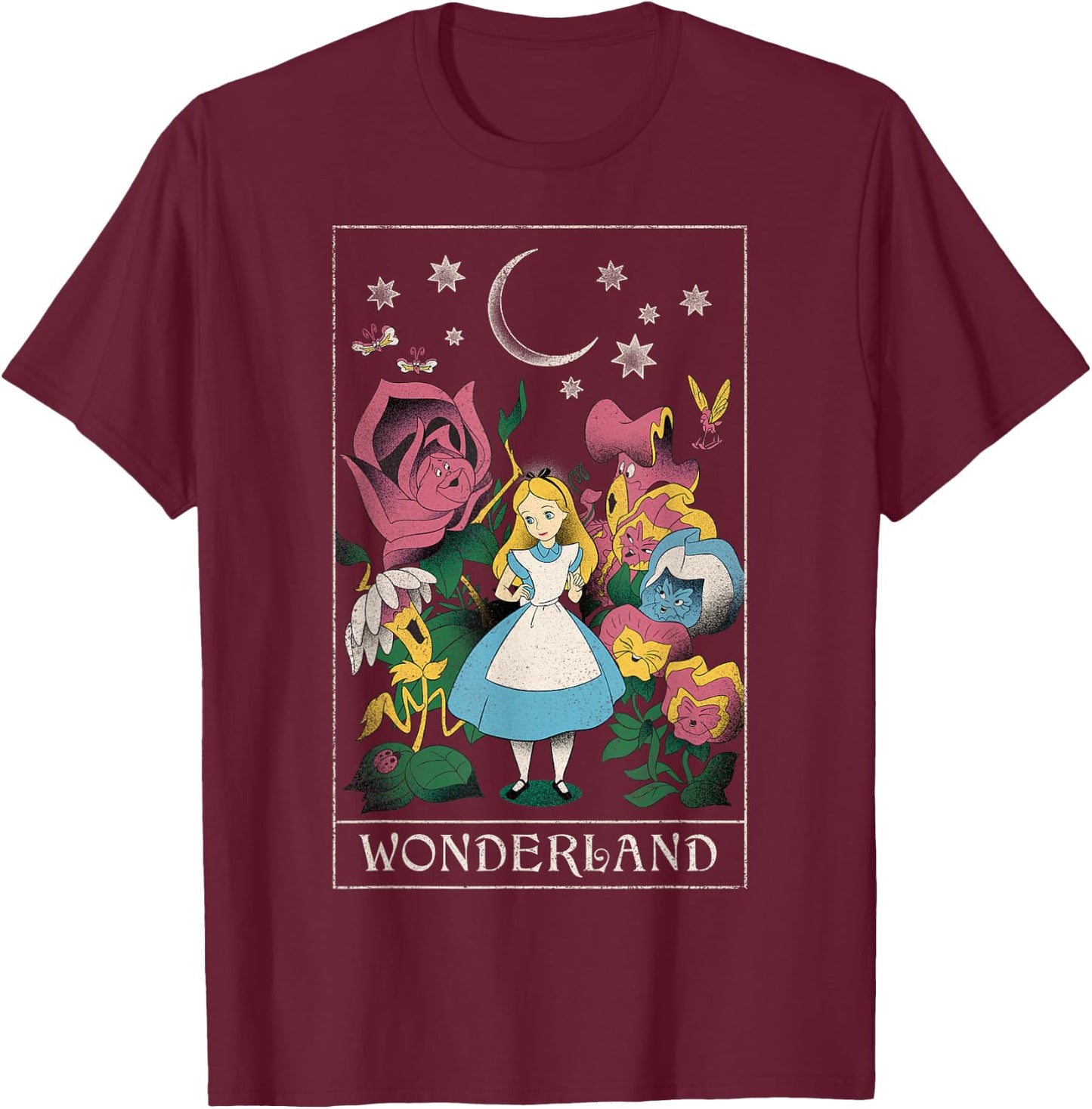 Disney Alice in Wonderland Alice Cosmic Tarot Card T-Shirt - T-Shirt | Maroon