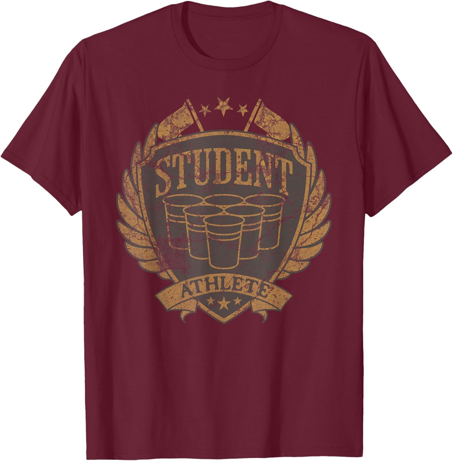 Beer Pong Student Athlete Sarcastic College Humor T-Shirt - T-Shirt | Maroon