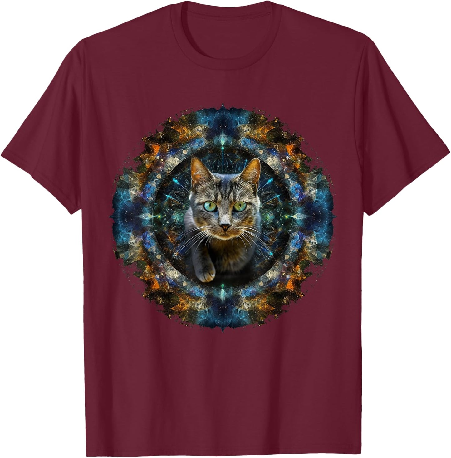 Cat Artwork Fantasy - Cat Motif Animal Cat Women Kids T-Shirt - T-Shirt | Maroon