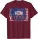 Vintage Wyoming Cowboy State US Flag Buffalo National Parks T-Shirt - T-Shirt | Maroon