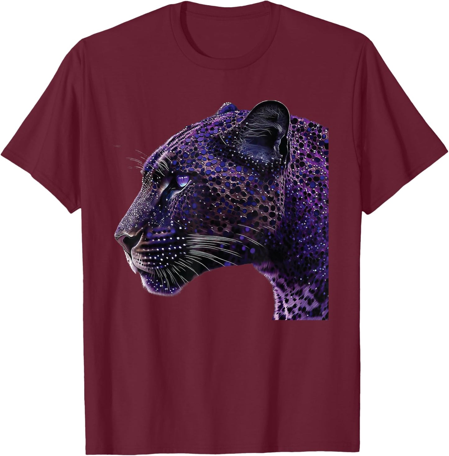 cute purple jaguar for lover Animal leopard & jaguars T-Shirt - T-Shirt | Maroon