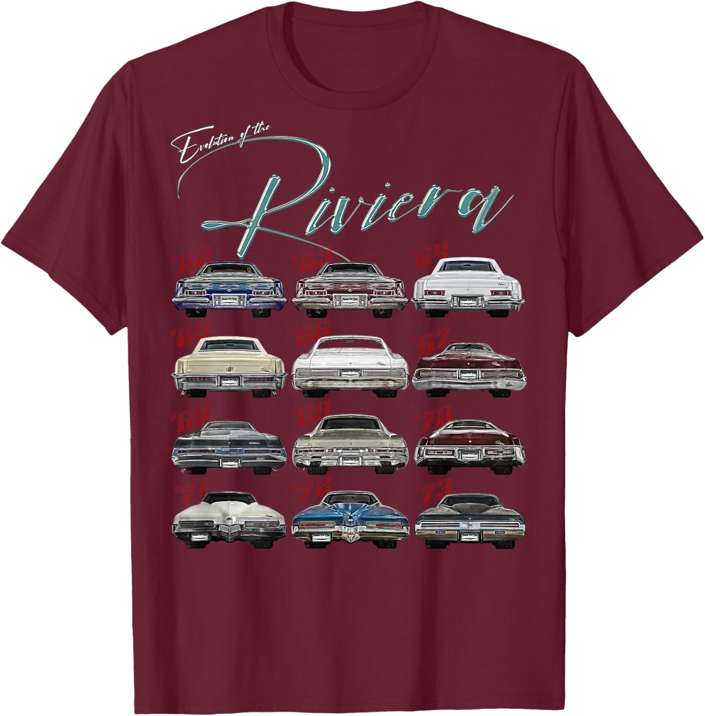 Evolution,Riviera,Skylark,Limited,Gran,Grand,Sport,GS,Muscle T-Shirt - T-Shirt | Maroon