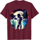 Astronaut Lifting Weights in Outer Space Weightlifting T-Shirt - T-Shirt | Maroon