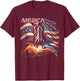 Astronaut Space Rocket Shuttle 4th of July American Flag USA Kids Men T-Shirt - T-Shirt | Maroon