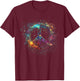 Peace sign of freedom hippie flower child space science T-Shirt - T-Shirt | Maroon