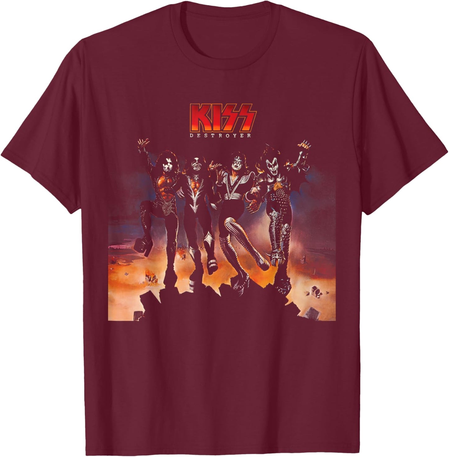 KISS - 1976 Destroyer T-Shirt - T-Shirt | Maroon