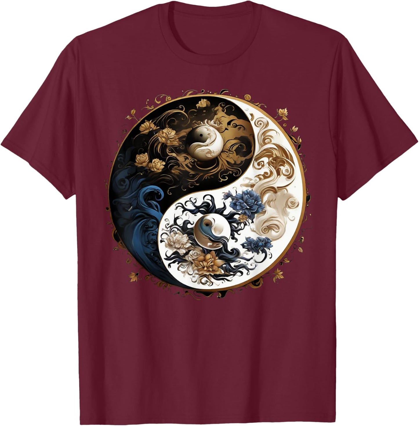 Yin Yang T-Shirt - T-Shirt | Maroon