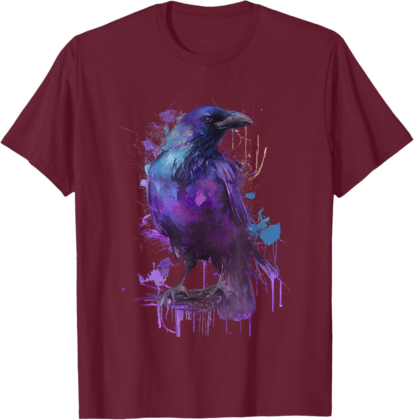 Raven colorful design T-Shirt - T-Shirt | Maroon