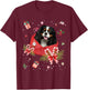 Cavalier King Charles Spaniel In Christmas Card Pajama Xmas T-Shirt - T-Shirt | Maroon