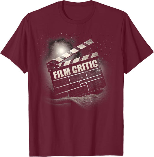 Film Critic Movie Clapper Board Costume T-Shirt - T-Shirt | Maroon