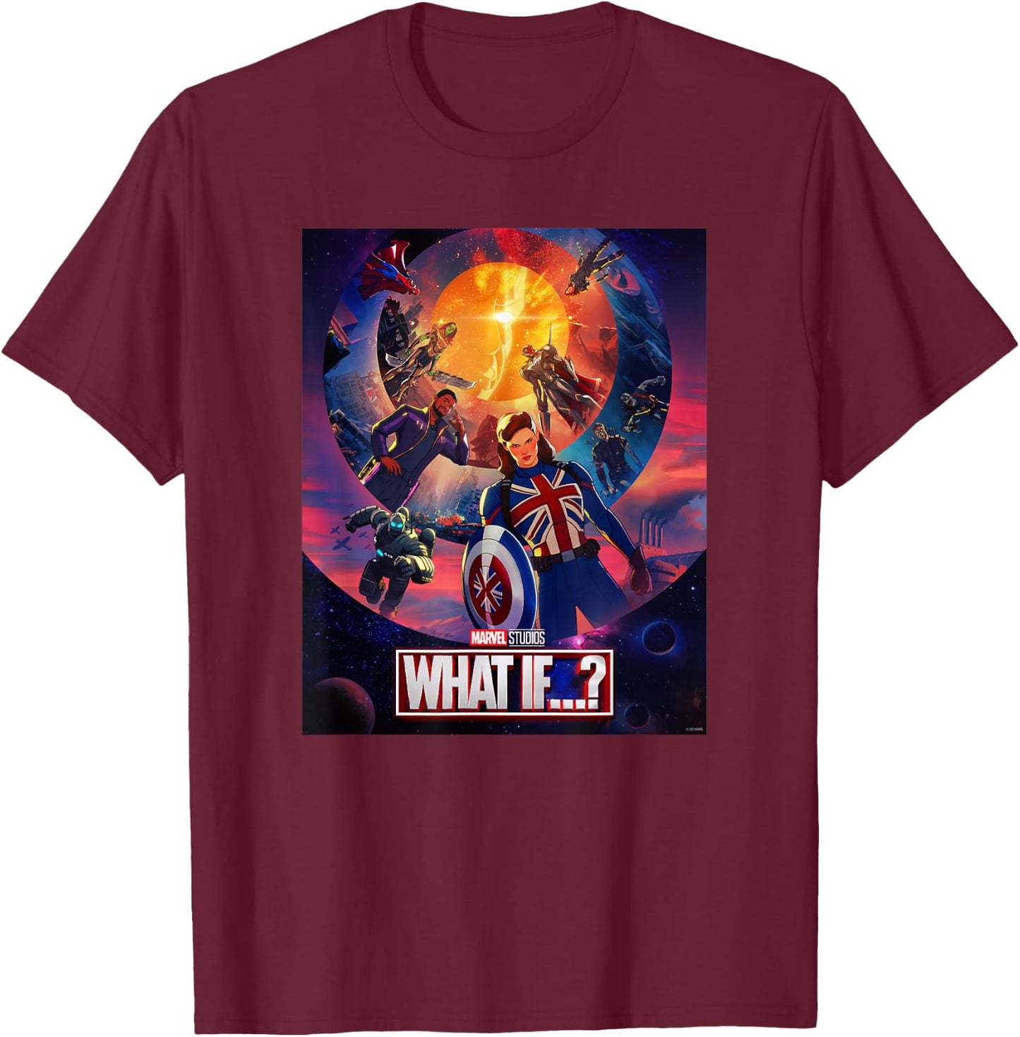 Marvel What If Character Group Poster T-Shirt - T-Shirt | Maroon