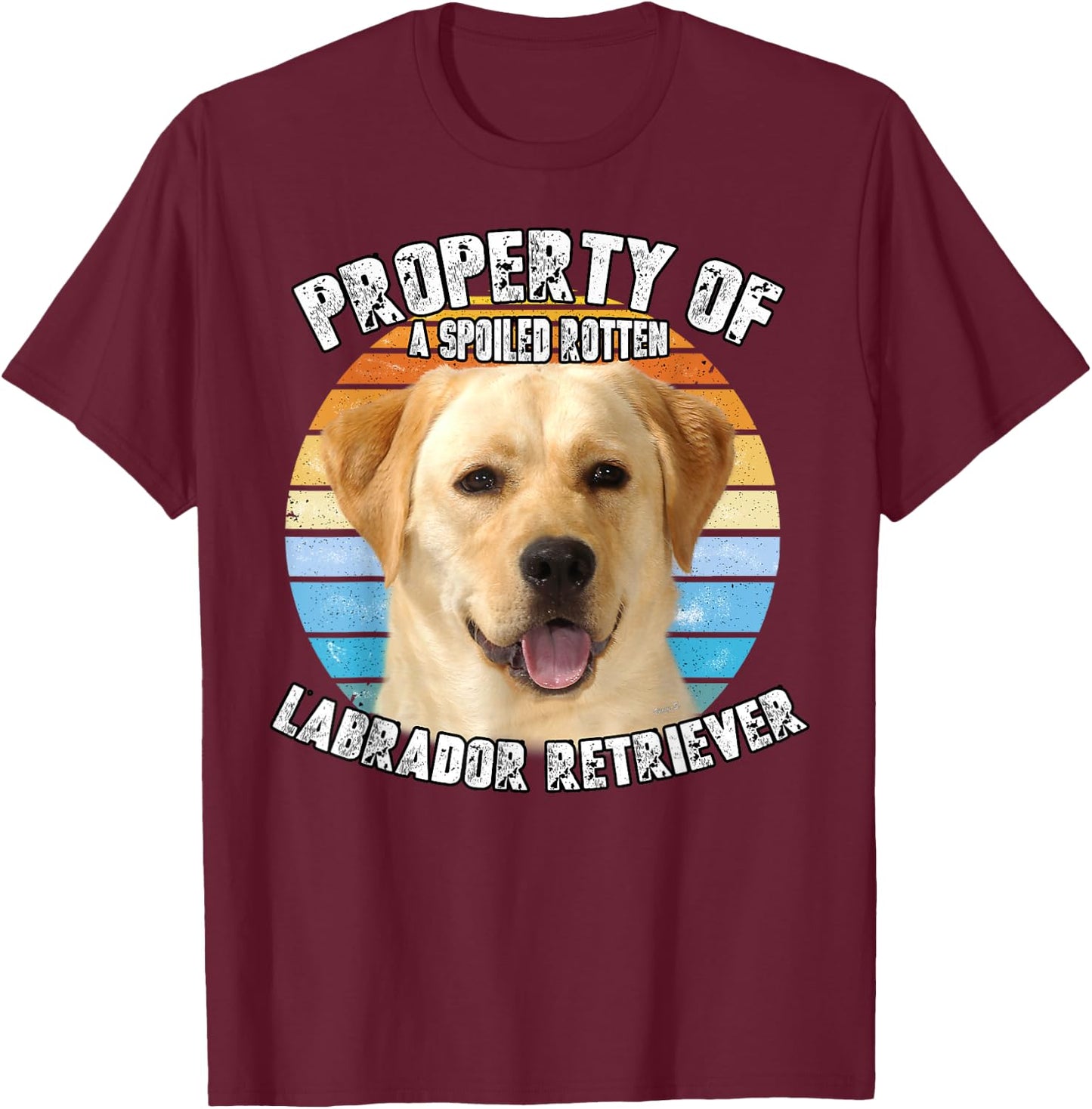 Labrador Retriever Yellow Owner Lover Retro Vintage T-Shirt - T-Shirt | Maroon