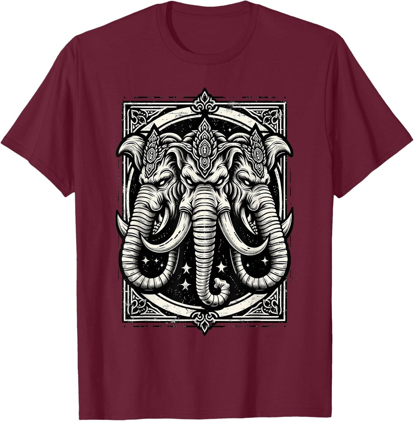 3 Headed Elephant of Lao Laos Pride T-Shirt - T-Shirt | Maroon