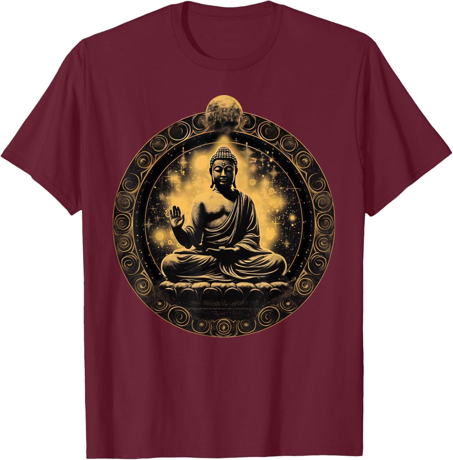 Buddha Buddhism Zen Spiritual Yoga Meditation Serenity T-Shirt - T-Shirt | Maroon