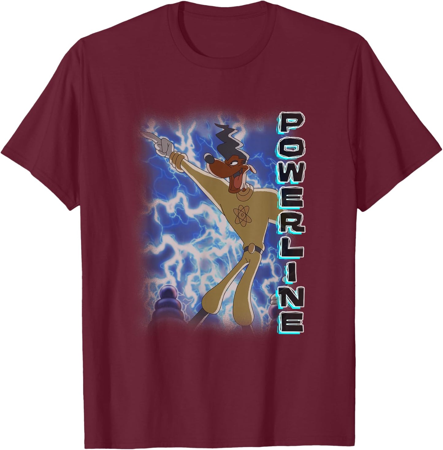 Disney A Goofy Movie Powerline Electrifying Dance Poster T-Shirt - T-Shirt | Maroon