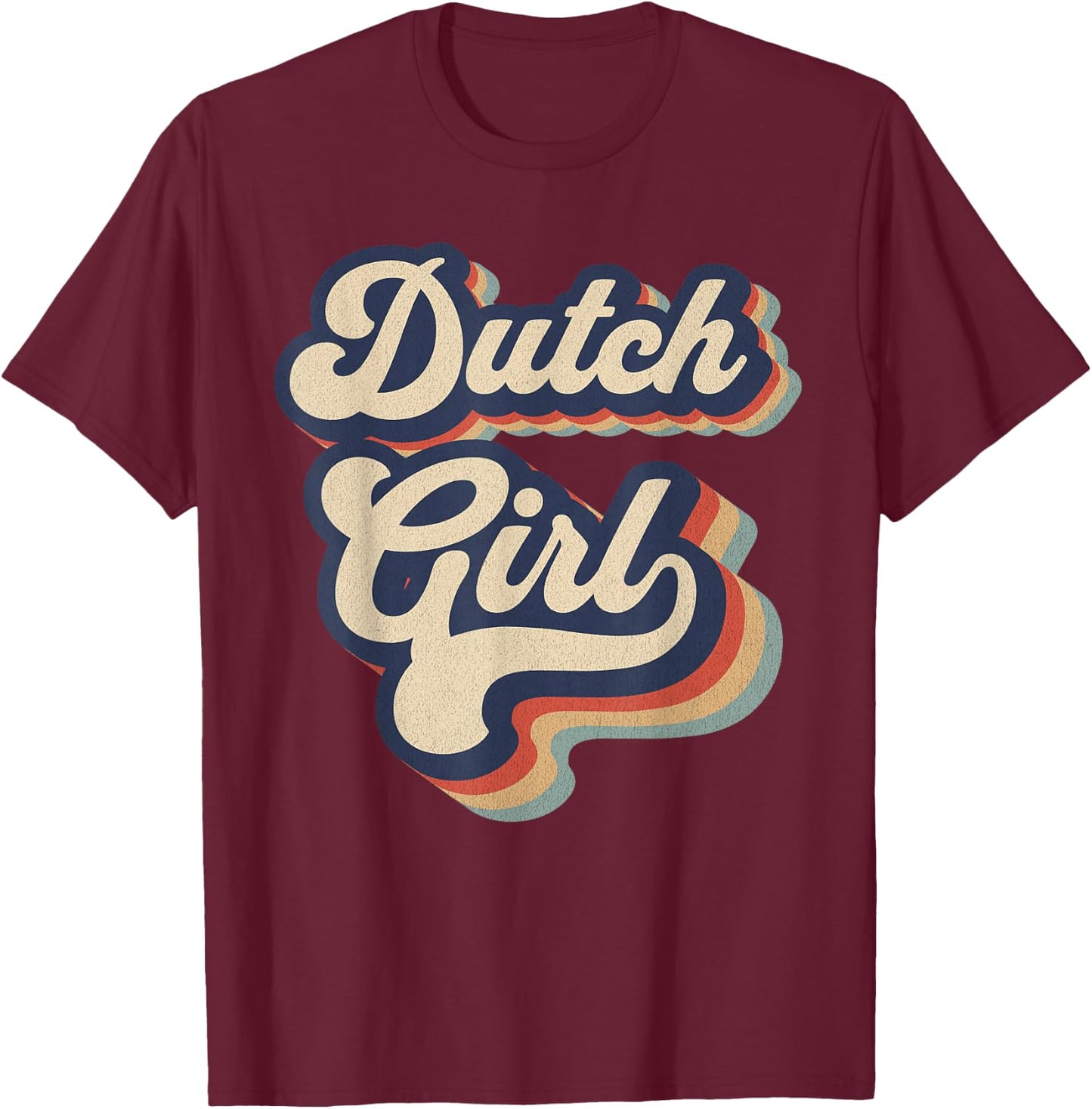 Dutch Girl Vintage Retro Netherlands Pride T-Shirt - T-Shirt | Maroon