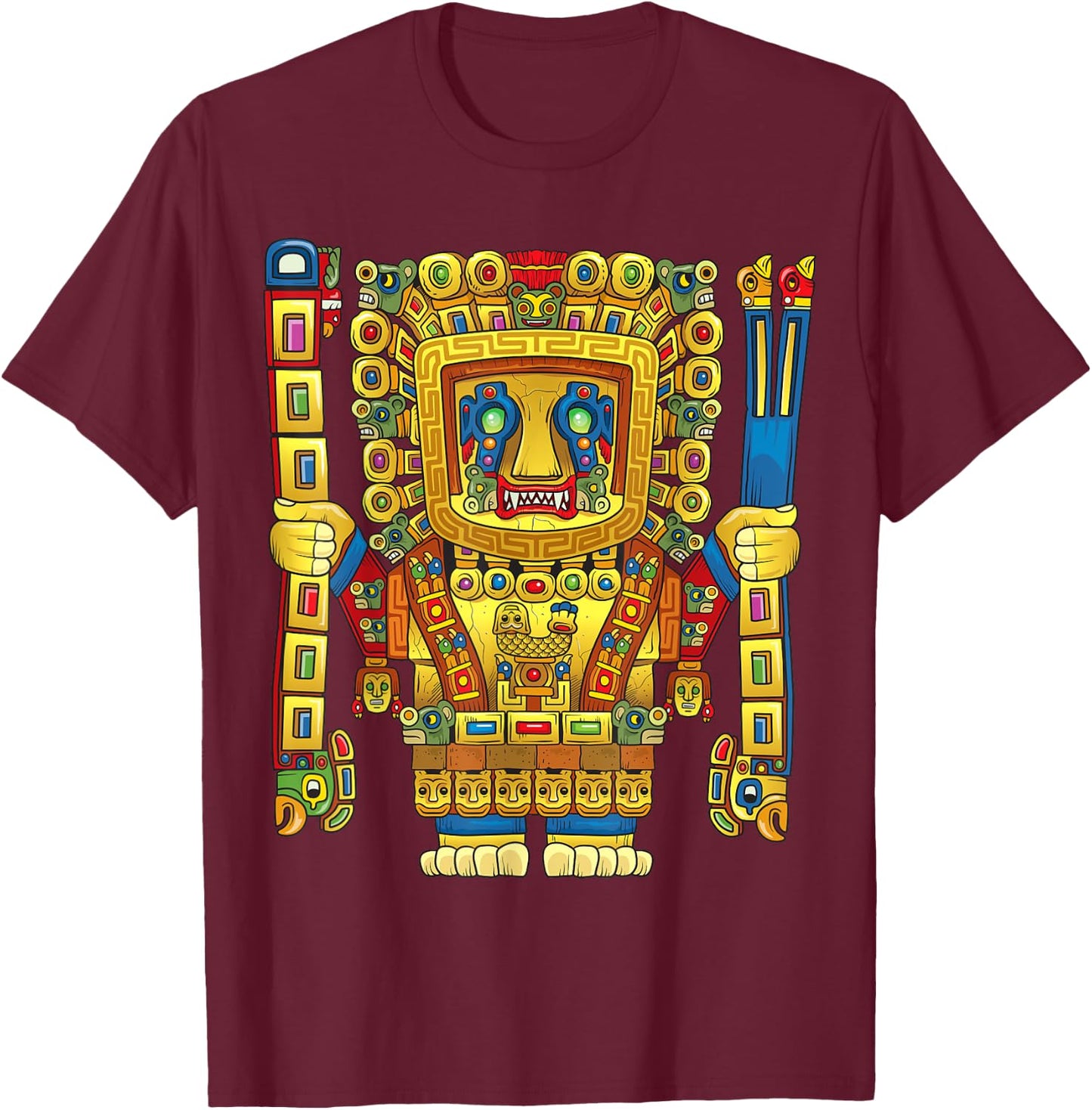 Viracocha Inca God Mythology Ancient Mayan Andes Wiracocha T-Shirt - T-Shirt | Maroon